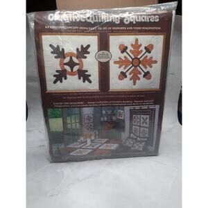Vintage Paragon Creative Quilting Squares Oak Leaf Two Designs Frame or Pillow